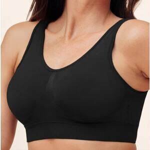 Truekind Everyday Throw-on Wireless Bralette Black Plus Size 3X - NEW
